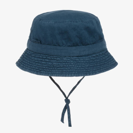 Laranjinha-Boys Navy Blue Cotton Sun Hat | Childrensalon Outlet