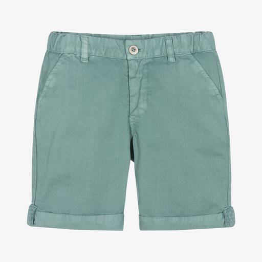 Laranjinha-Boys Petrol Blue Cotton Shorts | Childrensalon Outlet