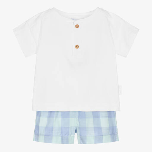 Laranjinha-Ensemble short blanc à carreaux | Childrensalon Outlet