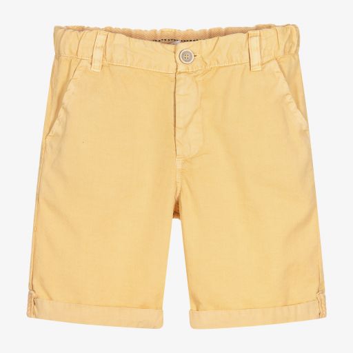 Laranjinha-Boys Yellow Cotton Shorts | Childrensalon Outlet