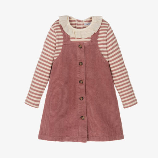Laranjinha-Girls Blush Corduroy Dress Ensemble | Childrensalon Outlet