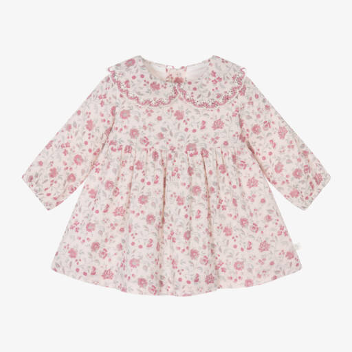 Laranjinha-Girls Blush Floral Cotton Frock | Childrensalon Outlet