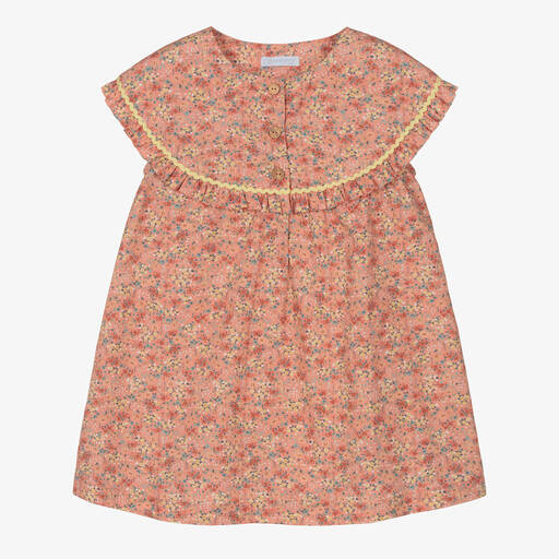 Laranjinha-Кораллово-розовое платье в цветочек | Childrensalon Outlet