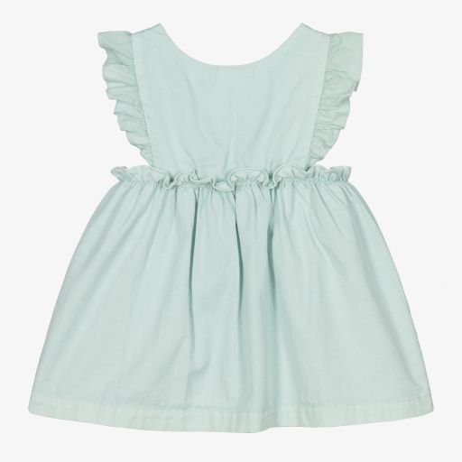 Laranjinha-فستان بينافور قطن لون أخضر فاتح | Childrensalon Outlet