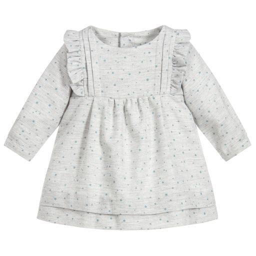 Laranjinha-Girls Grey Star Print Dress | Childrensalon Outlet
