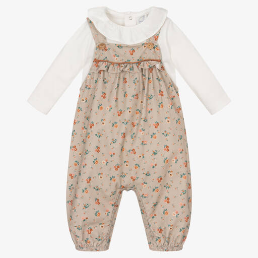 Laranjinha-Latzhosen-Set Elfenbein/Beige | Childrensalon Outlet