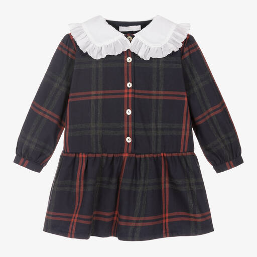 Chic by Laranjinha-Girls Navy Blue Cotton Dress | Childrensalon Outlet