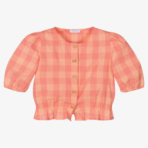 Laranjinha-Rosa karierte Baumwollbluse | Childrensalon Outlet