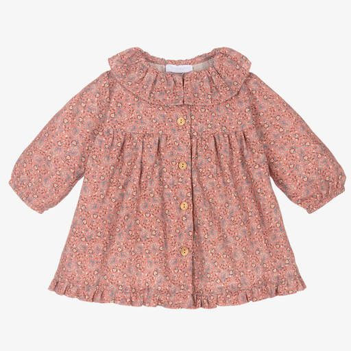 Laranjinha-Girls Pink Floral Cotton Dress | Childrensalon Outlet