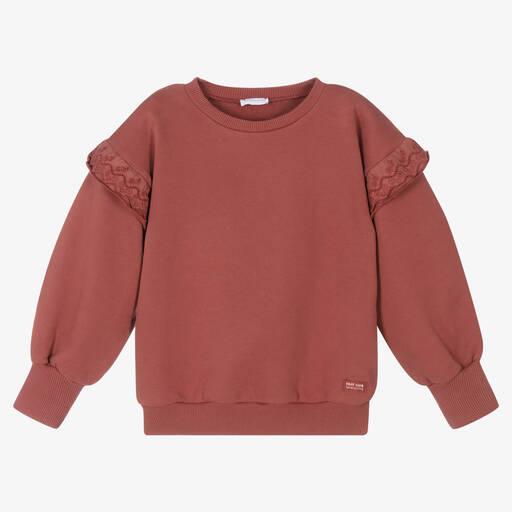 Laranjinha-Sweat rouge en coton Fille | Childrensalon Outlet