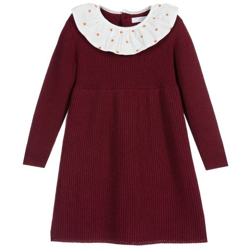 Шик от Laranjinha-Красное шерстяное платье для девочек | Childrensalon Outlet