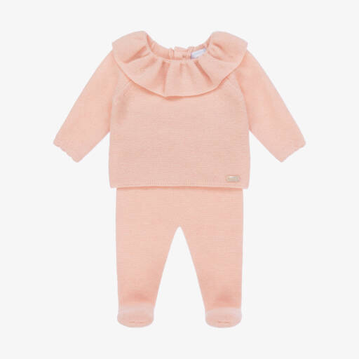 Laranjinha-Girls Rose Pink Cashmere Set | Childrensalon Outlet
