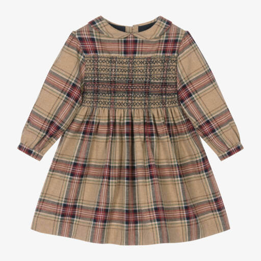 Laranjinha-Girls Tartan Long Sleeve Dress | Childrensalon Outlet