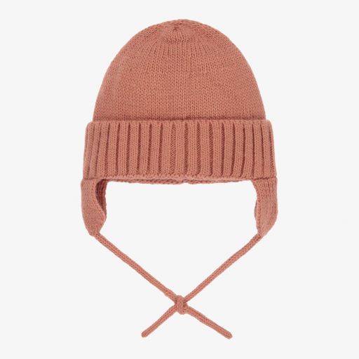 Laranjinha-Girls Terracotta Pink Knit Hat | Childrensalon Outlet