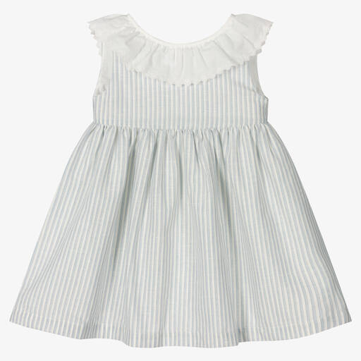 Laranjinha-Robe coton bleue et blanche rayée | Childrensalon Outlet