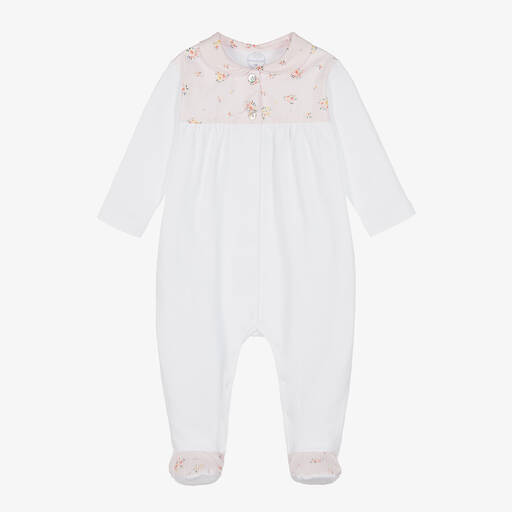 Laranjinha-Girls White Cotton Babygrow | Childrensalon Outlet
