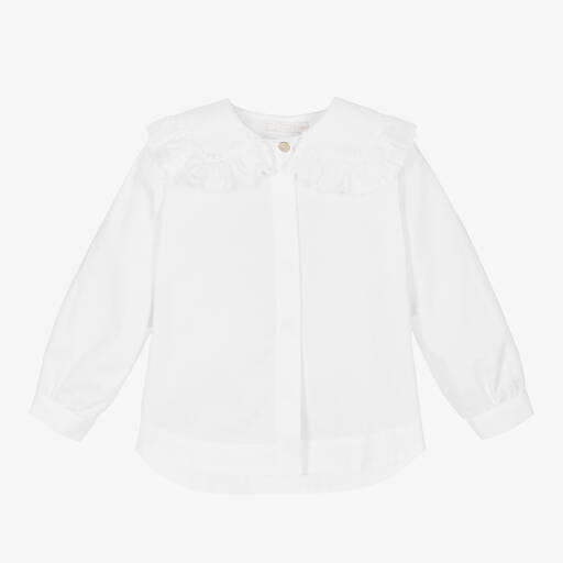 Chic by Laranjinha-Girls White Cotton Blouse | Childrensalon Outlet