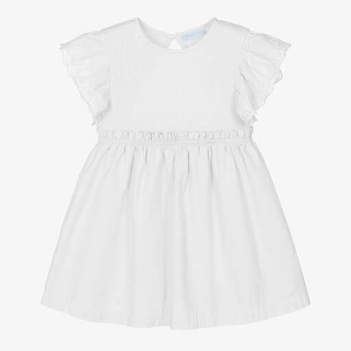 Laranjinha-فستان قطن بوبلين لون أبيض | Childrensalon Outlet