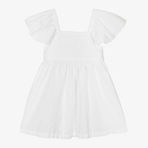 Laranjinha-Robe blanche en lin et coton fille | Childrensalon Outlet