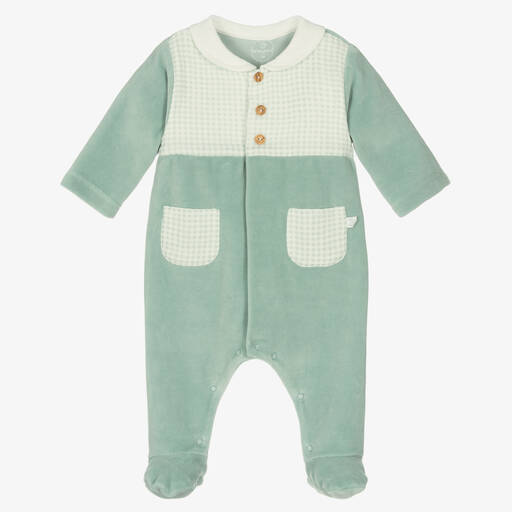 Laranjinha-Зеленый комбинезон из хлопкового велюра | Childrensalon Outlet