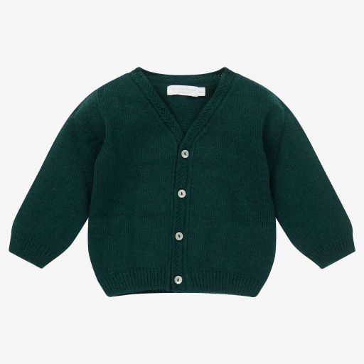 Laranjinha-Green Knitted Cardigan | Childrensalon Outlet