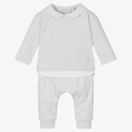 Laranjinha-Серый топ и штанишки в клетку для малышей | Childrensalon Outlet