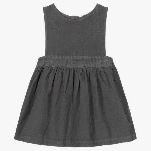 Laranjinha-Grey Corduroy Pinafore Dress | Childrensalon Outlet