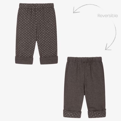 Laranjinha-Grey Reversible Baby Trousers | Childrensalon Outlet