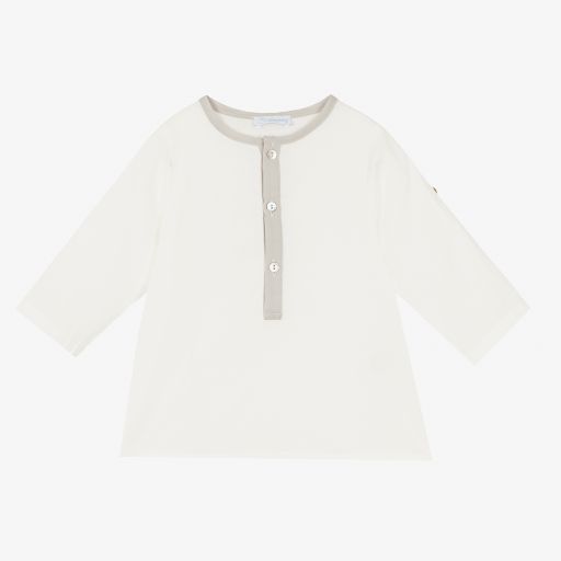 Laranjinha-Ivory Cotton Baby Shirt | Childrensalon Outlet