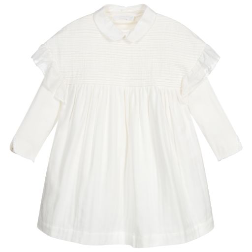 Laranjinha-Ivory Cotton Dress Set | Childrensalon Outlet