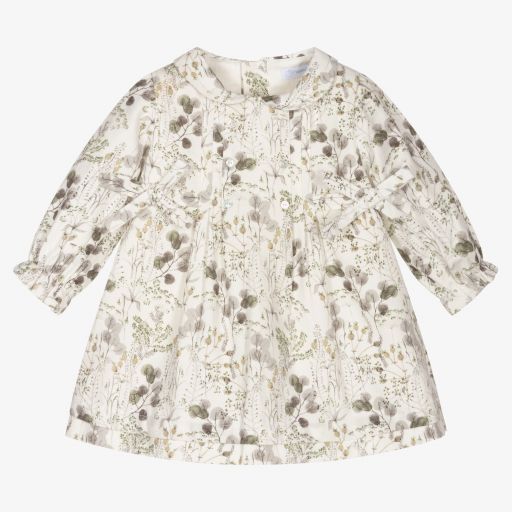 Laranjinha-Ivory Floral Cotton Baby Dress | Childrensalon Outlet