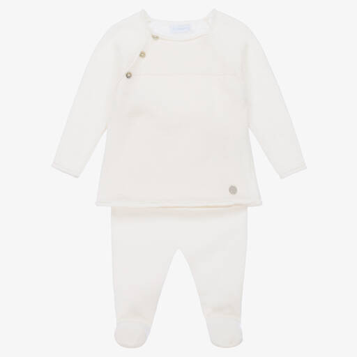 Laranjinha-بيبي غرو مزيج صوف محبوك لون عاجي - قطعتين | Childrensalon Outlet
