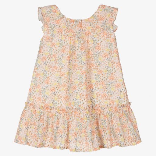 Chic by Laranjinha-Orange Floral Cotton Dress | Childrensalon Outlet