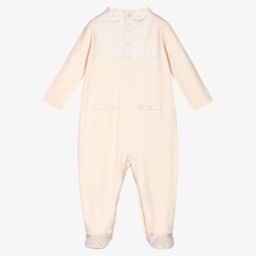 Laranjinha-Pale pink Cotton Babygrow | Childrensalon Outlet