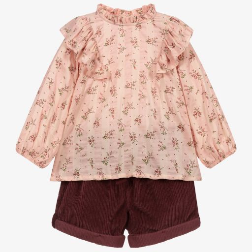 Laranjinha-Lila Cord Shorts-Set | Childrensalon Outlet