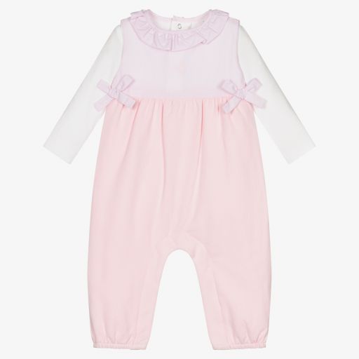 Laranjinha-Pink Dungarees & Bodysuit Set | Childrensalon Outlet