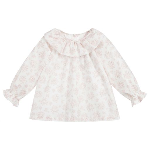 Laranjinha-Бело-розовая хлопковая блузка | Childrensalon Outlet
