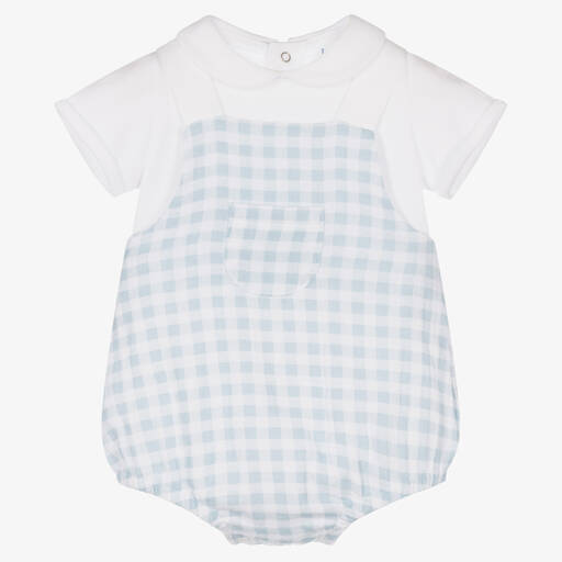 Laranjinha-Белое боди и голубой комбинезон из хлопка | Childrensalon Outlet