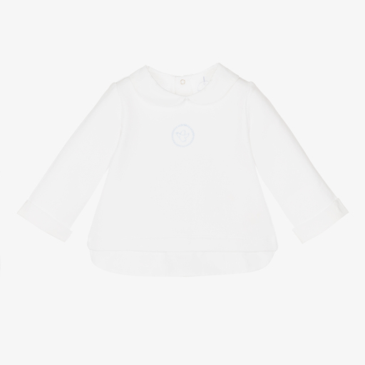 Laranjinha-White Cotton Baby Sweatshirt | Childrensalon Outlet