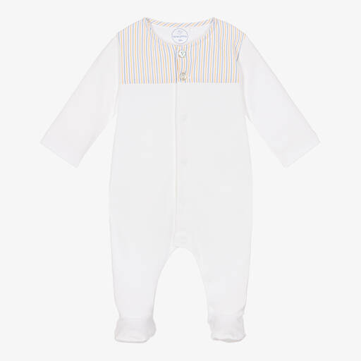 Laranjinha-White Cotton Babygrow | Childrensalon Outlet