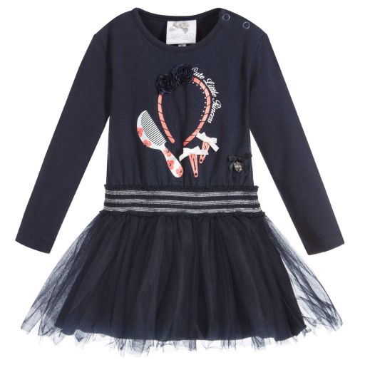 Le Chic-Baby Girls Cotton & Tulle Dress | Childrensalon Outlet