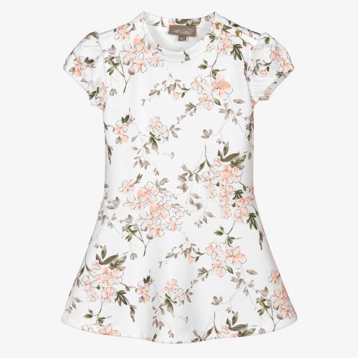 Le Chic-Baby Girls White & Pink Dress | Childrensalon Outlet
