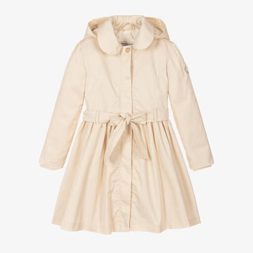 Le Chic-Girls Beige Hooded Trench Coat | Childrensalon Outlet