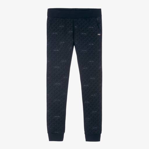 Le Chic-Girls Blue Glittery Joggers  | Childrensalon Outlet