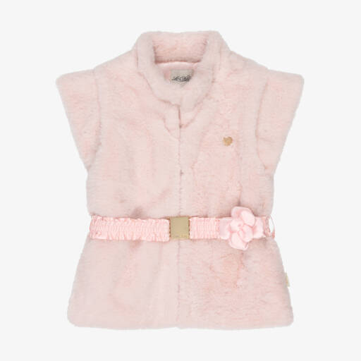Le Chic-Girls Faux Fur Pink Vest | Childrensalon Outlet
