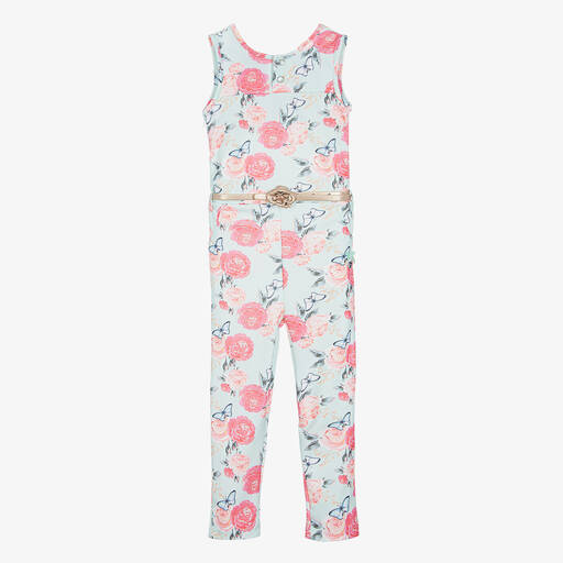 Le Chic-Girls Green Floral Print Jumpsuit | Childrensalon Outlet