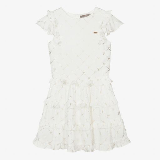 Le Chic-Girls Ivory Chiffon Dress | Childrensalon Outlet