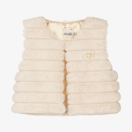 Le Chic-Girls Ivory Faux Fur Gilet | Childrensalon Outlet