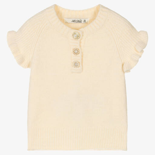 Le Chic-Girls Ivory Knitted Sweater  | Childrensalon Outlet