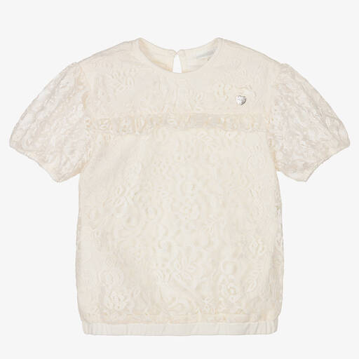 Le Chic-Girls Ivory Lace Blouse | Childrensalon Outlet